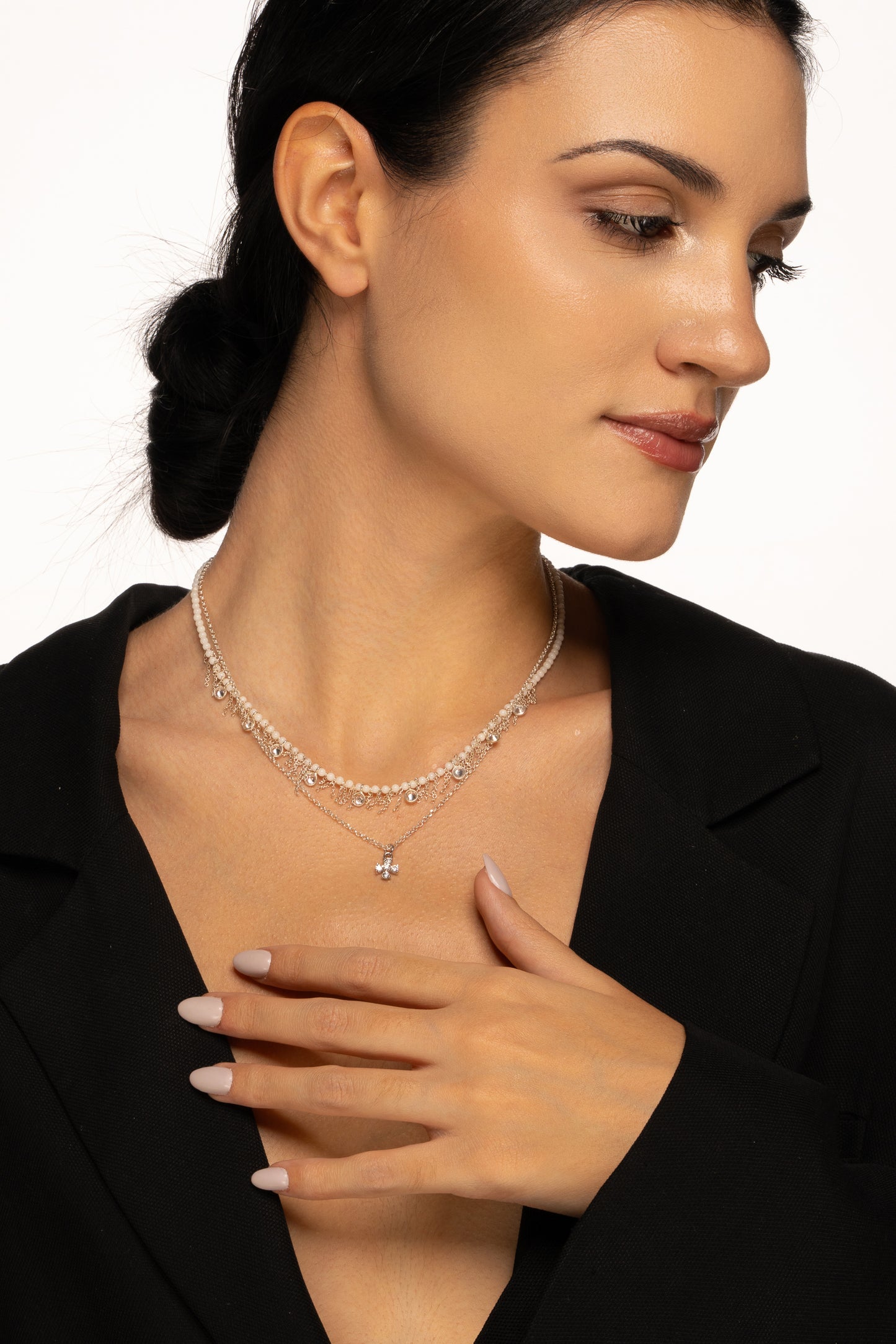 Zircons Cross necklace