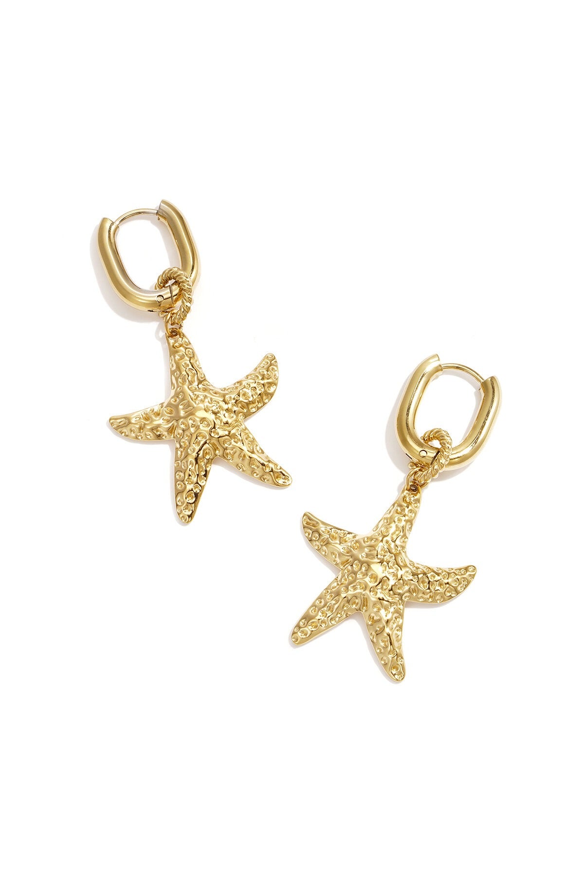 Squoval Earrings with starfish