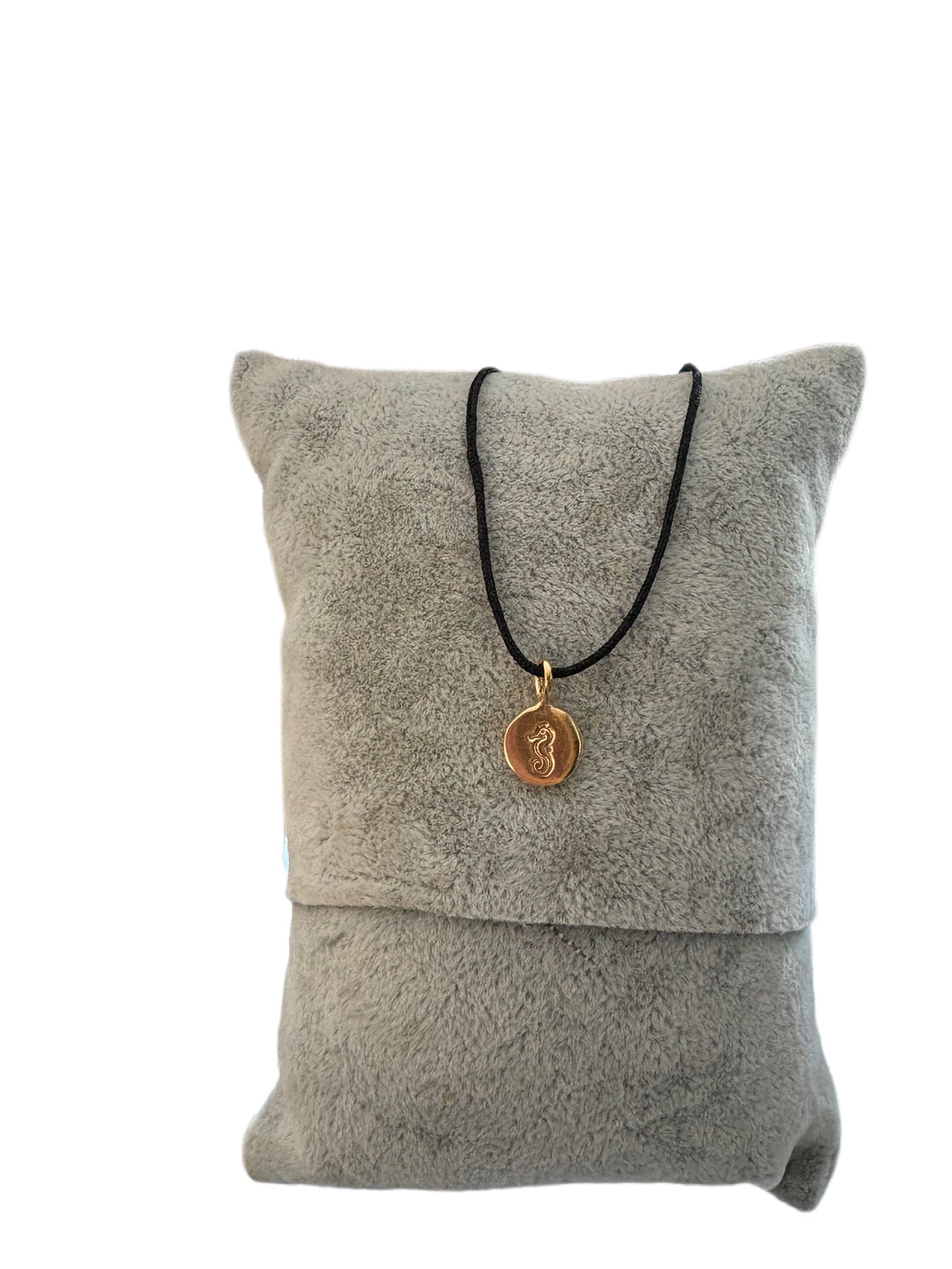 Tiny Round Pendant with Engraved Hippocampus by Nektaria Saiti