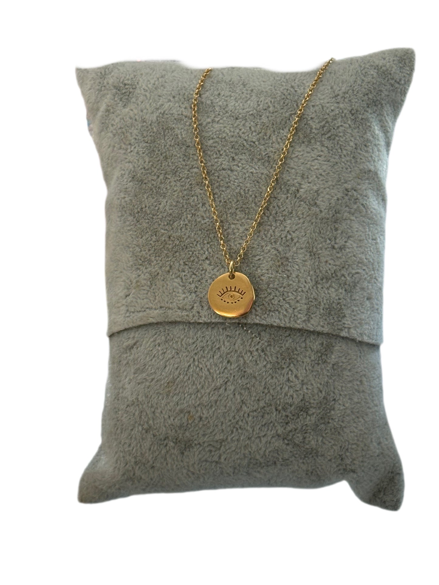 Small Round Pendant with Engraved Eye by Nektaria Saiti