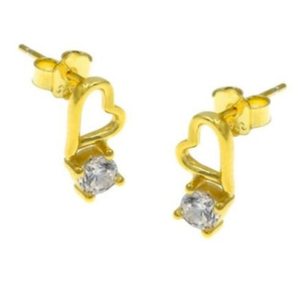 Heart With Zircon Stud earrings