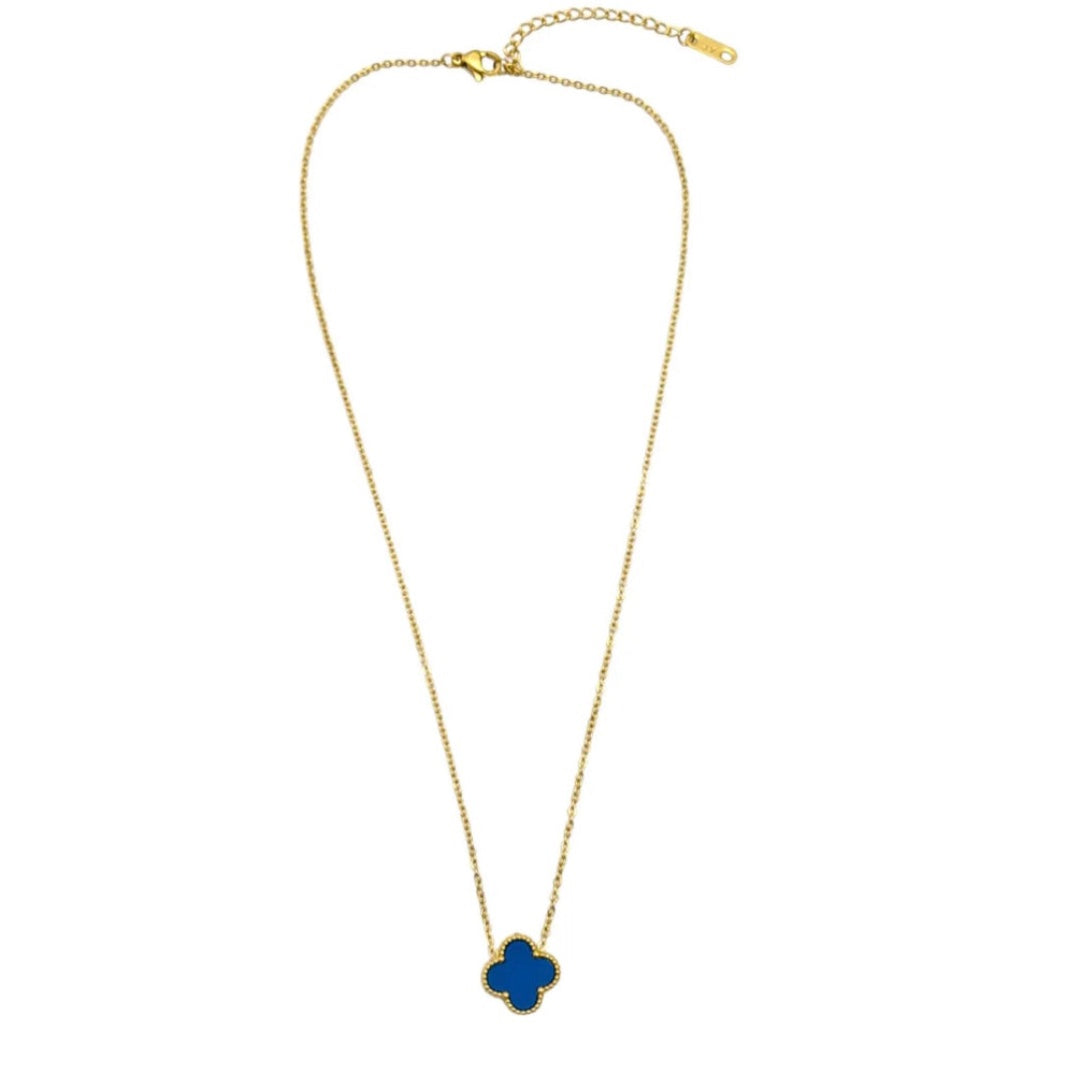 Blue Clover Necklace