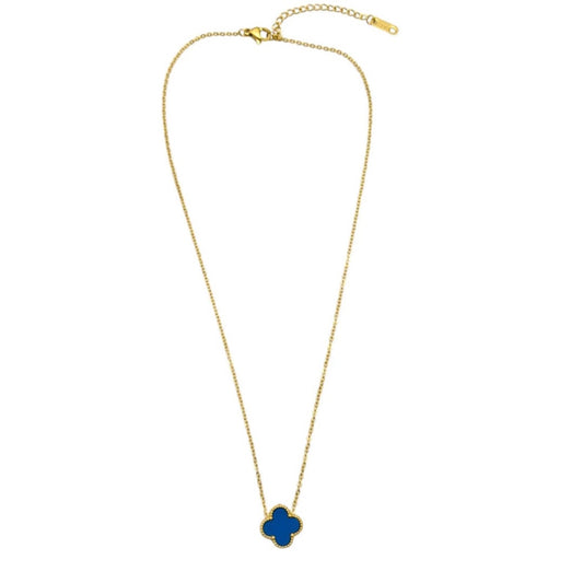 Blue Clover Necklace