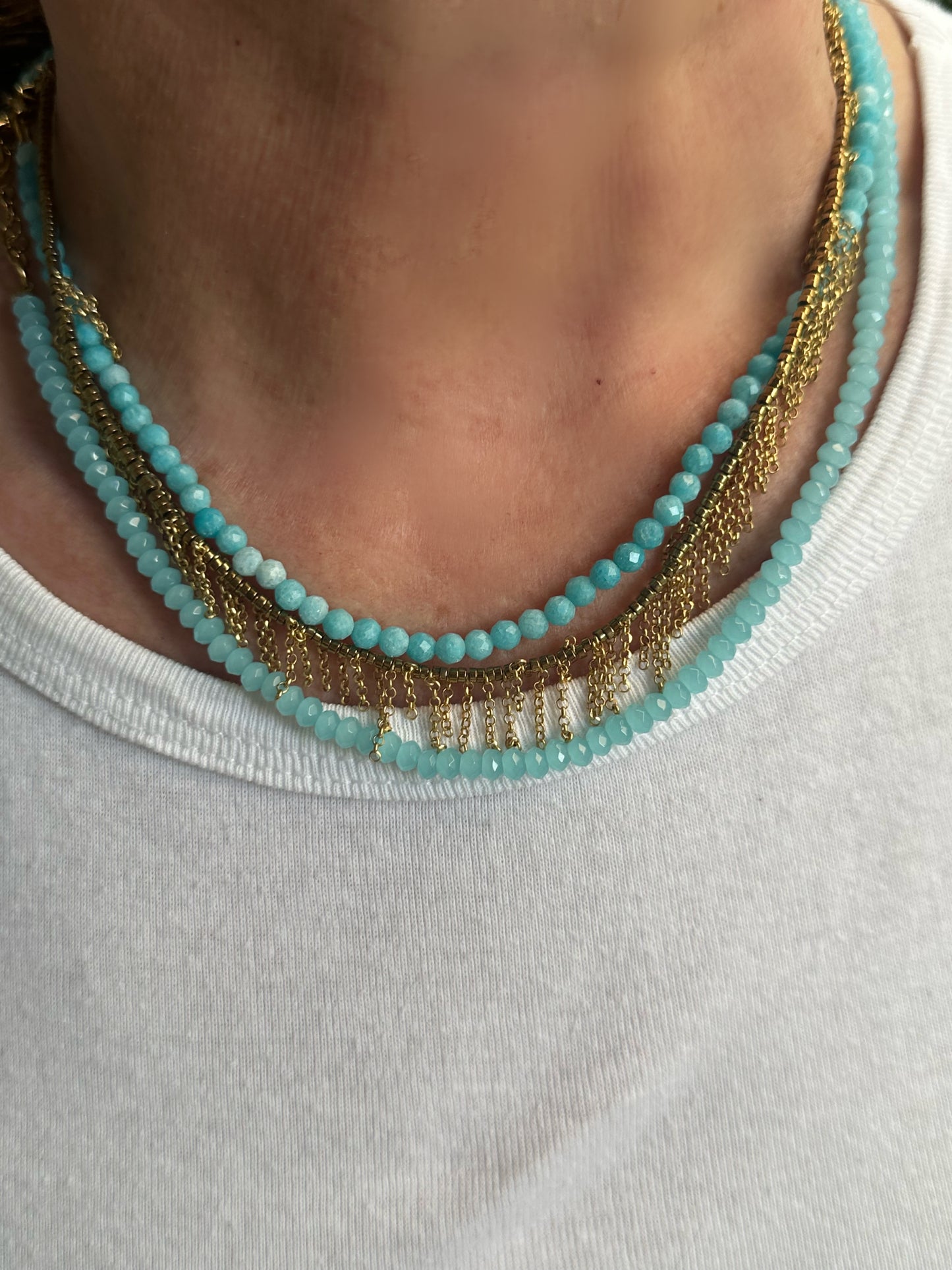 Medium Blue Crystals Summer Fun necklace