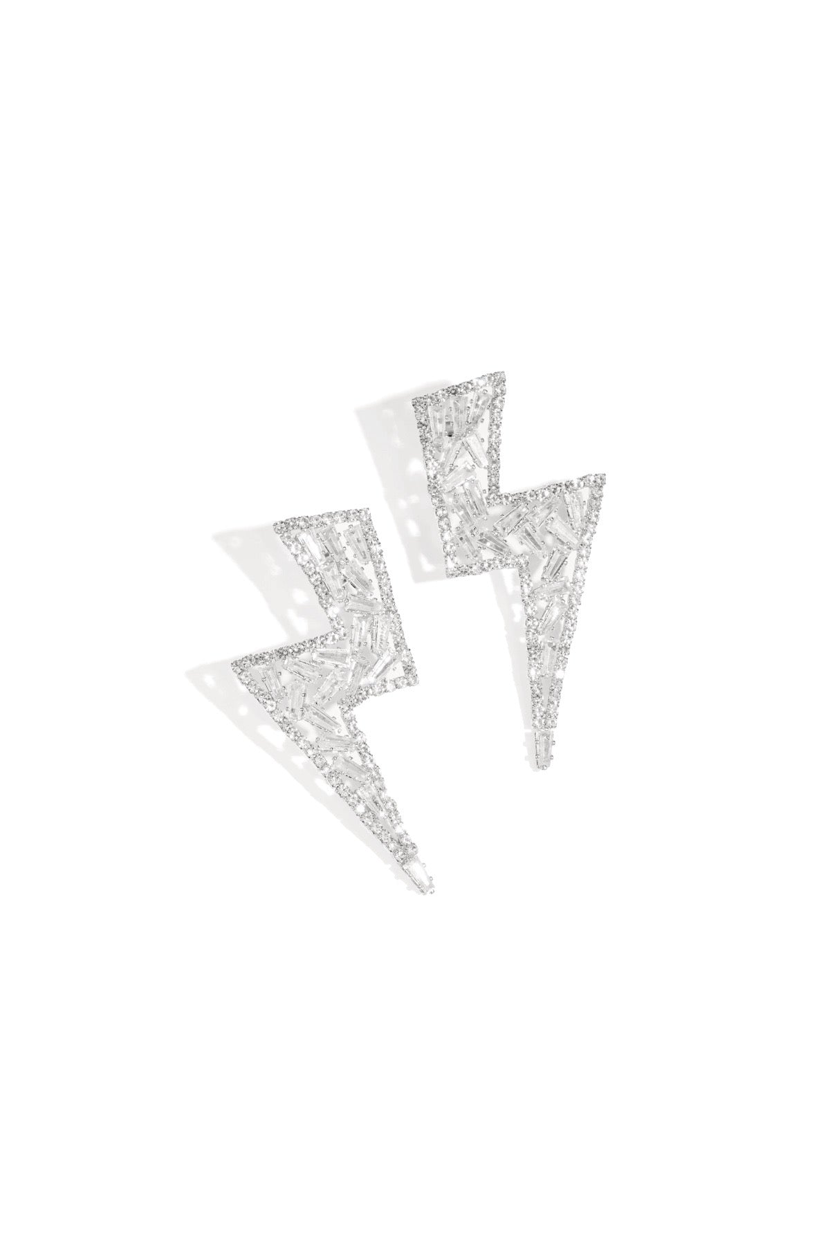 Geometric Thunder Stud Earrings with Zircon
