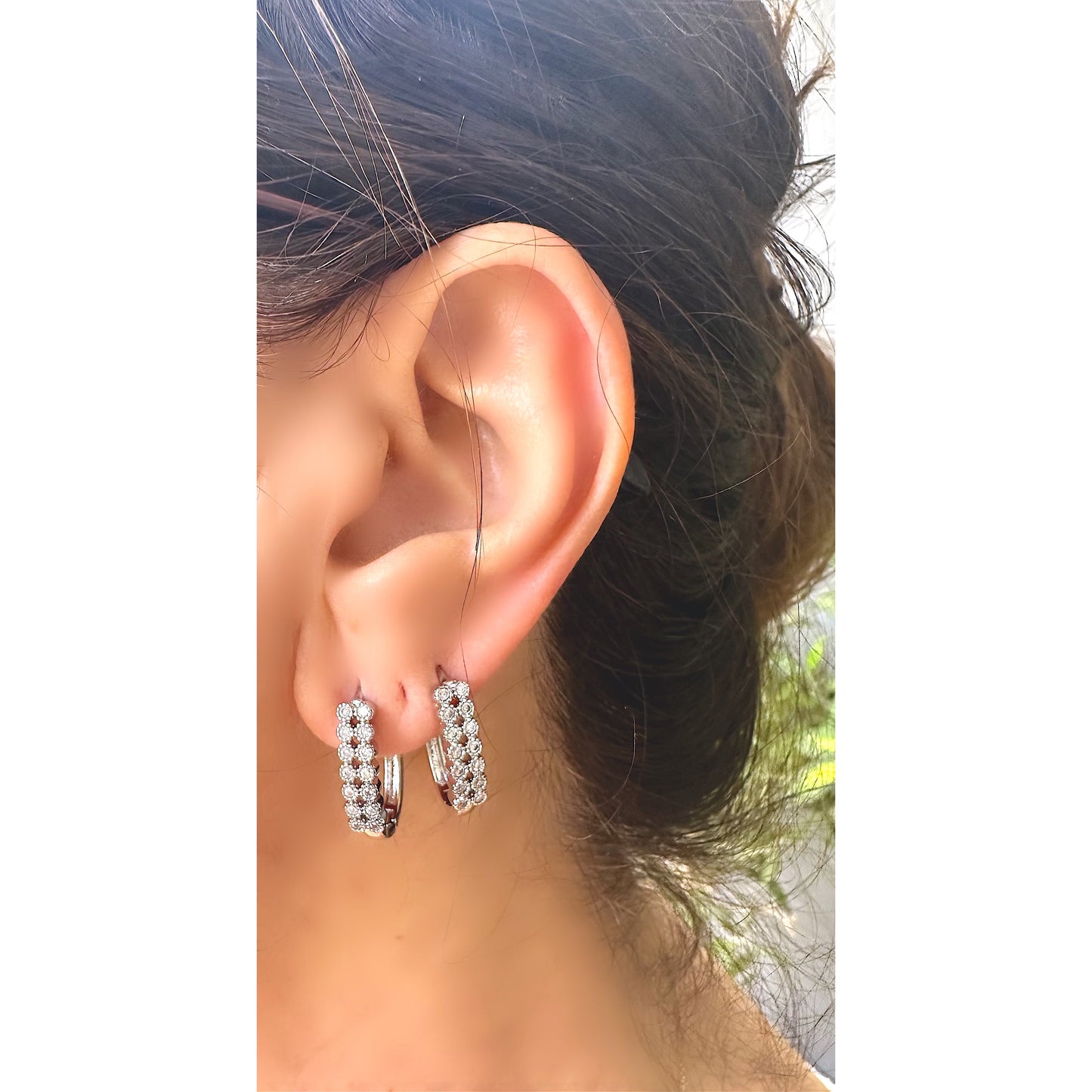 double row zircon earrings