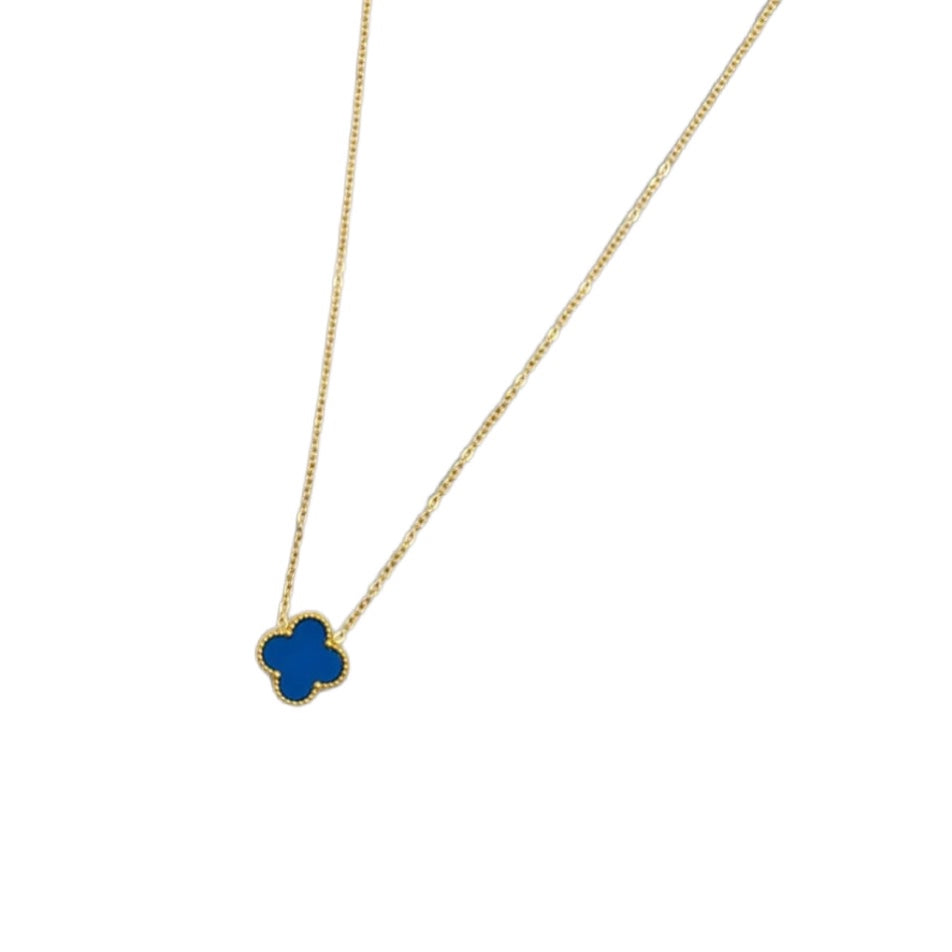 Blue Clover Necklace