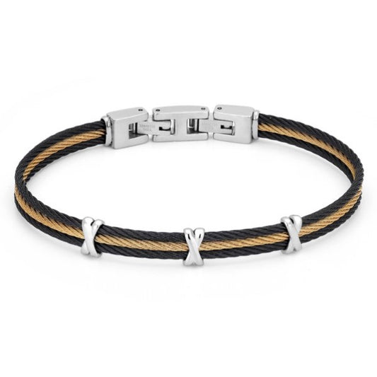 Men Stainless steel bracelet in gold/black PVD XXX