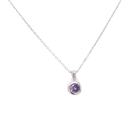 Amethyst Solitaire Pendant