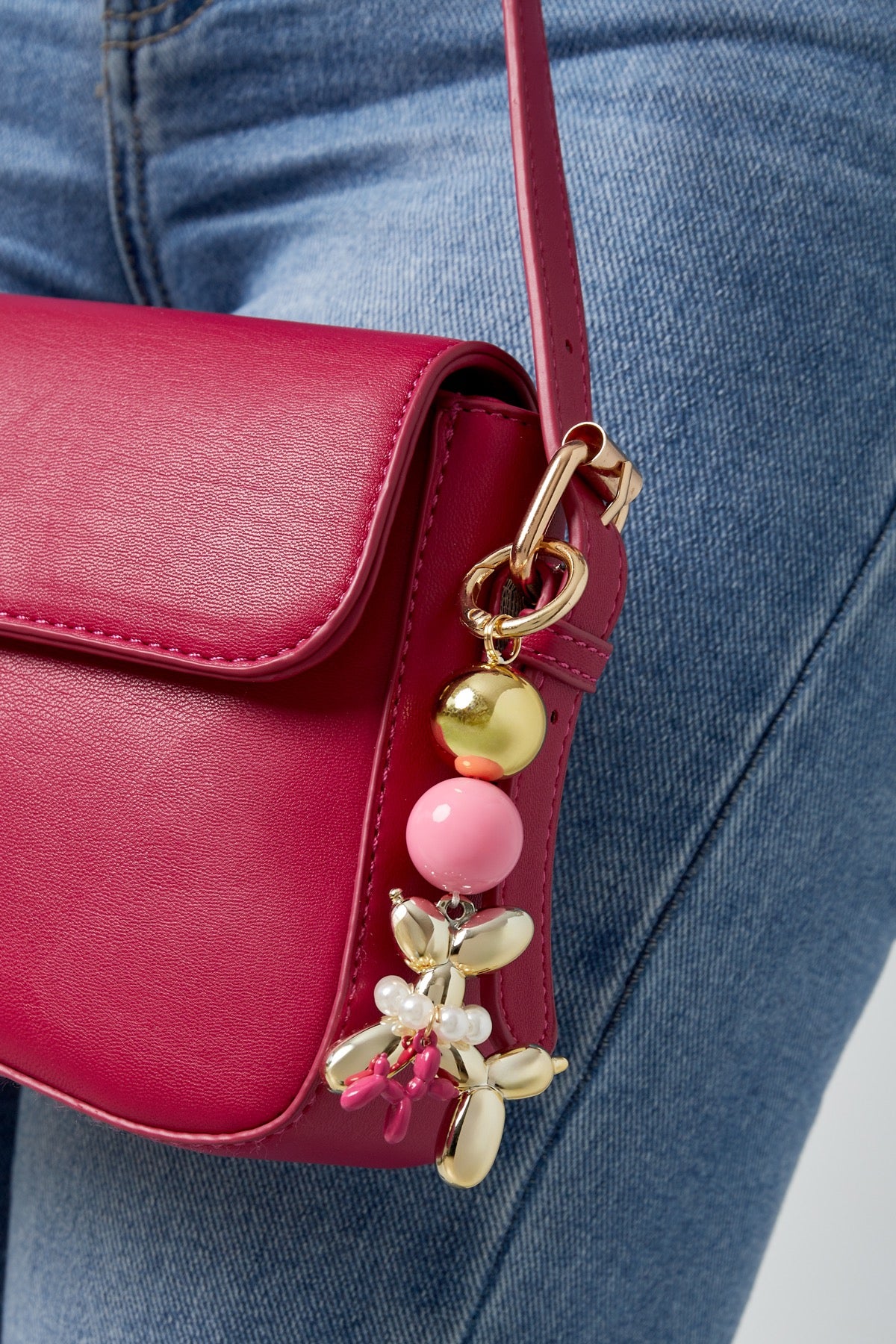 Golden Balloon Dog Bag Charm