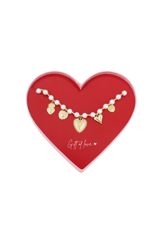 Gift of Love pearls and hearts necklace