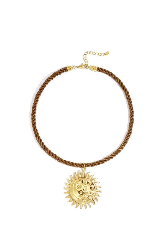 Gold Sun Pendant Necklace