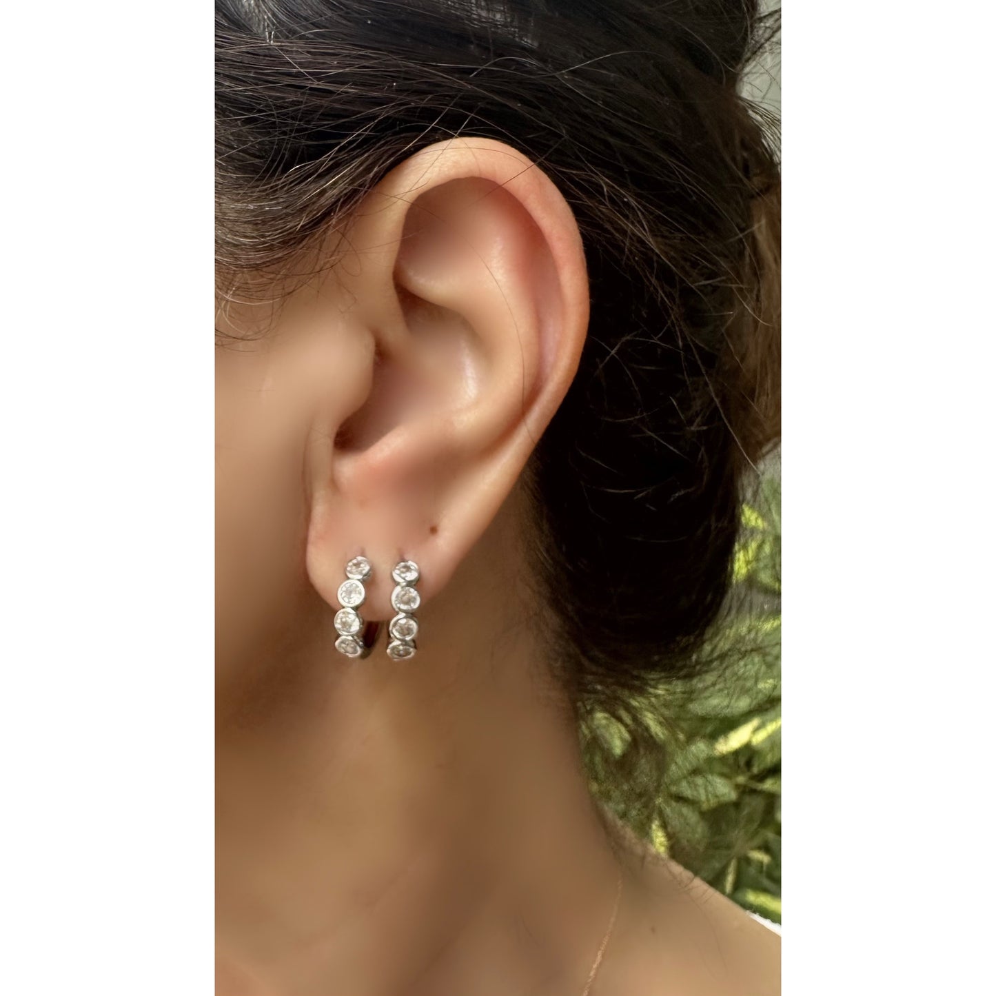 small hoops with zircon