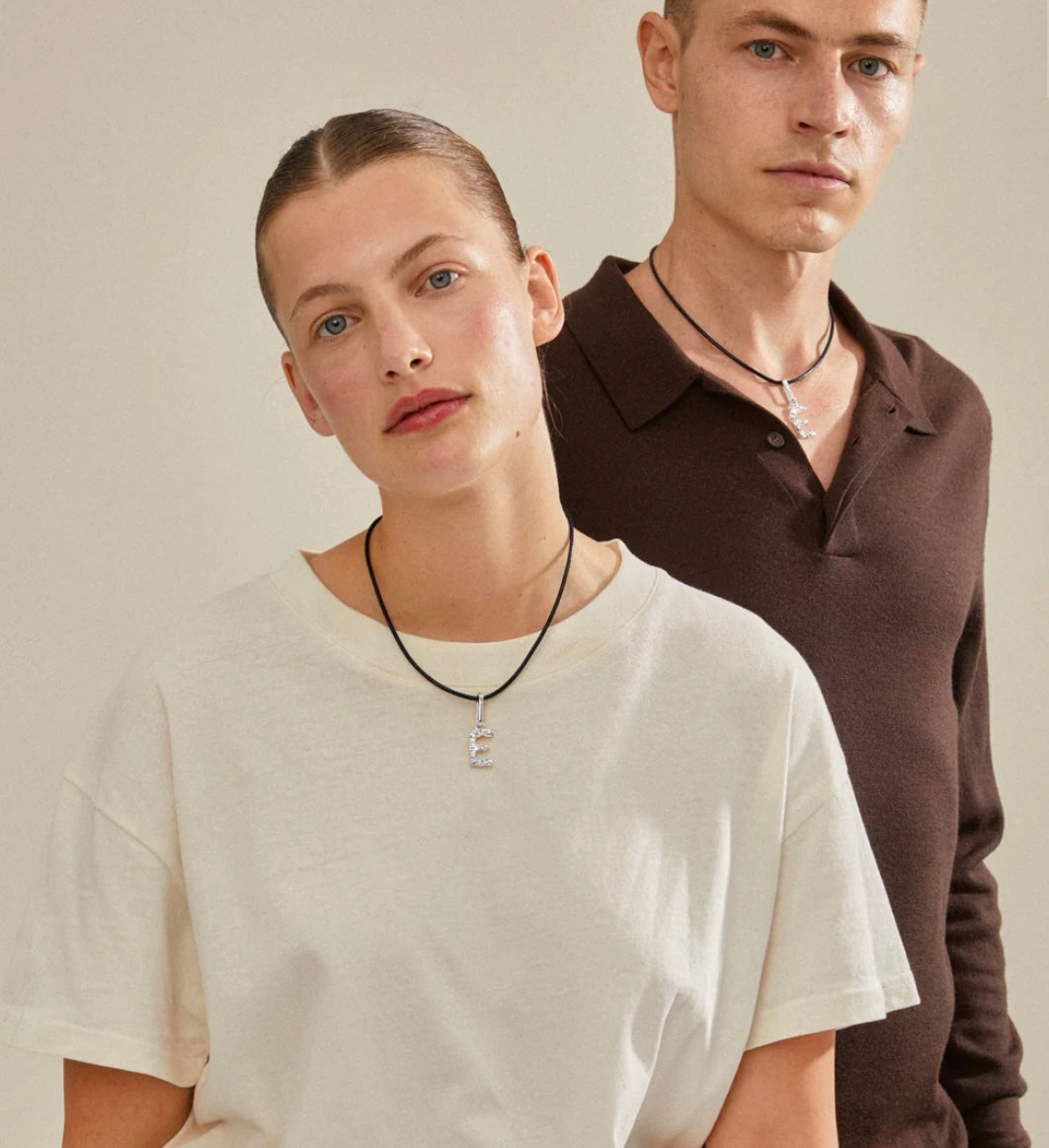 Charm pendant letter E