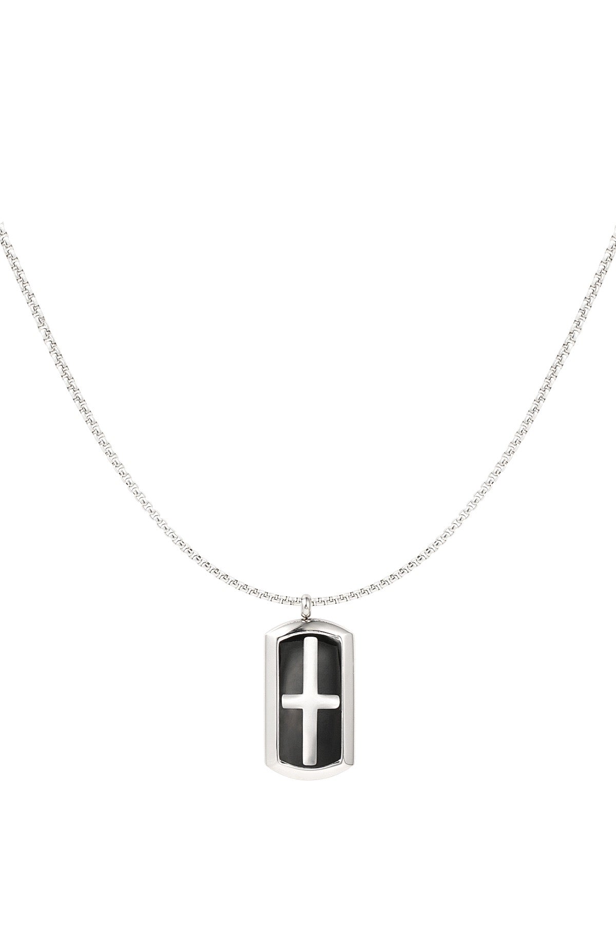 Rectangular cross charm necklace