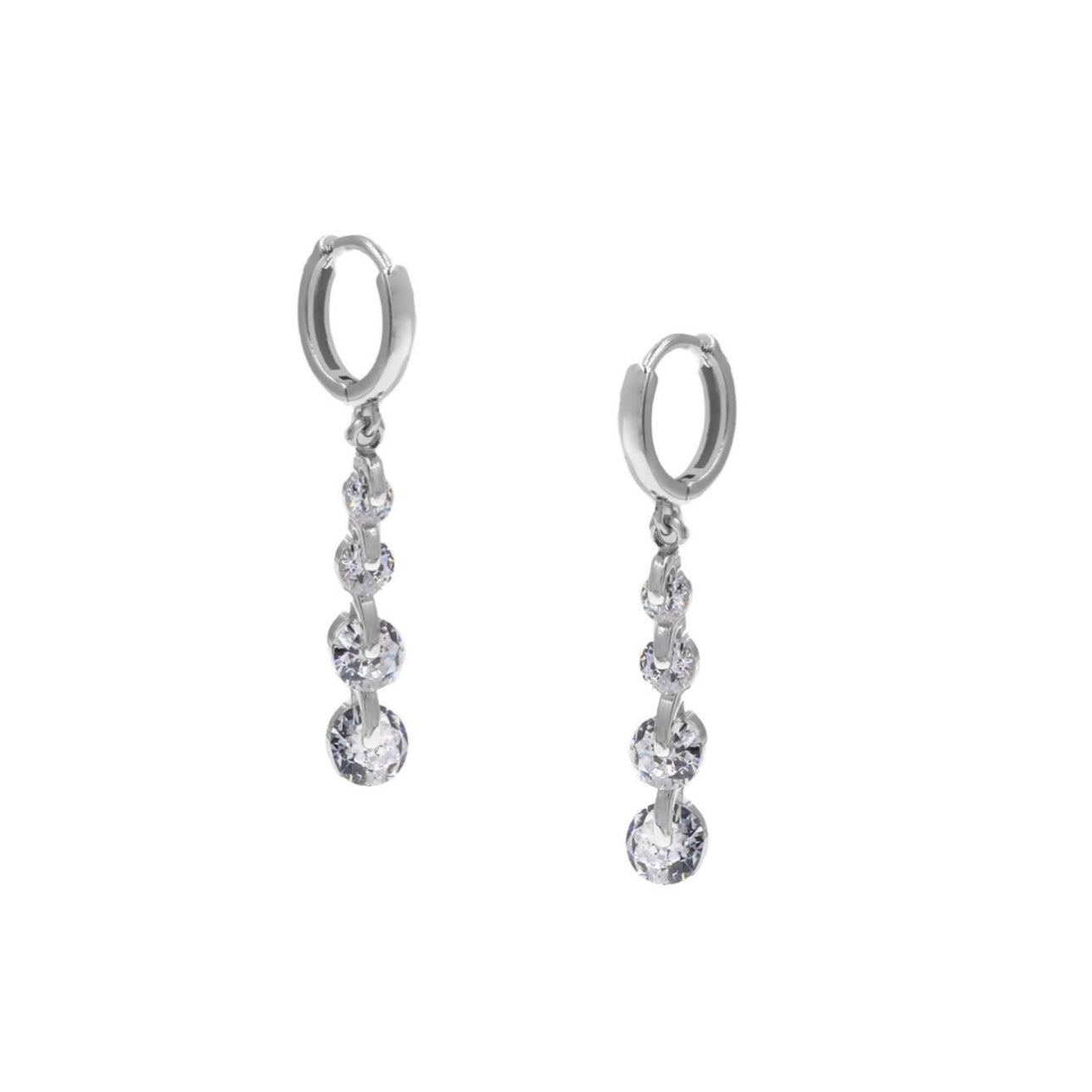 Zircon rows earrings