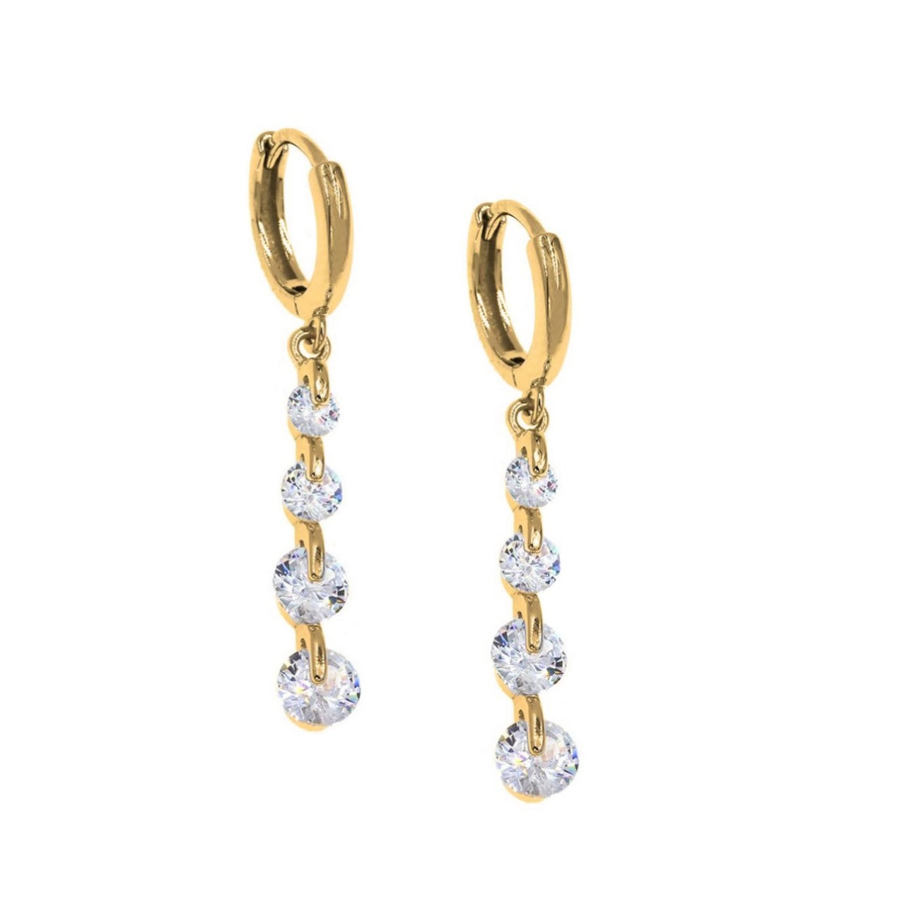 Zircon rows earrings