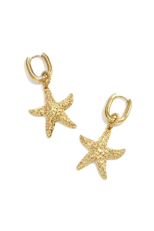 Squoval Earrings with starfish