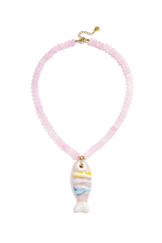 Beaded Ceramic Fish Necklace