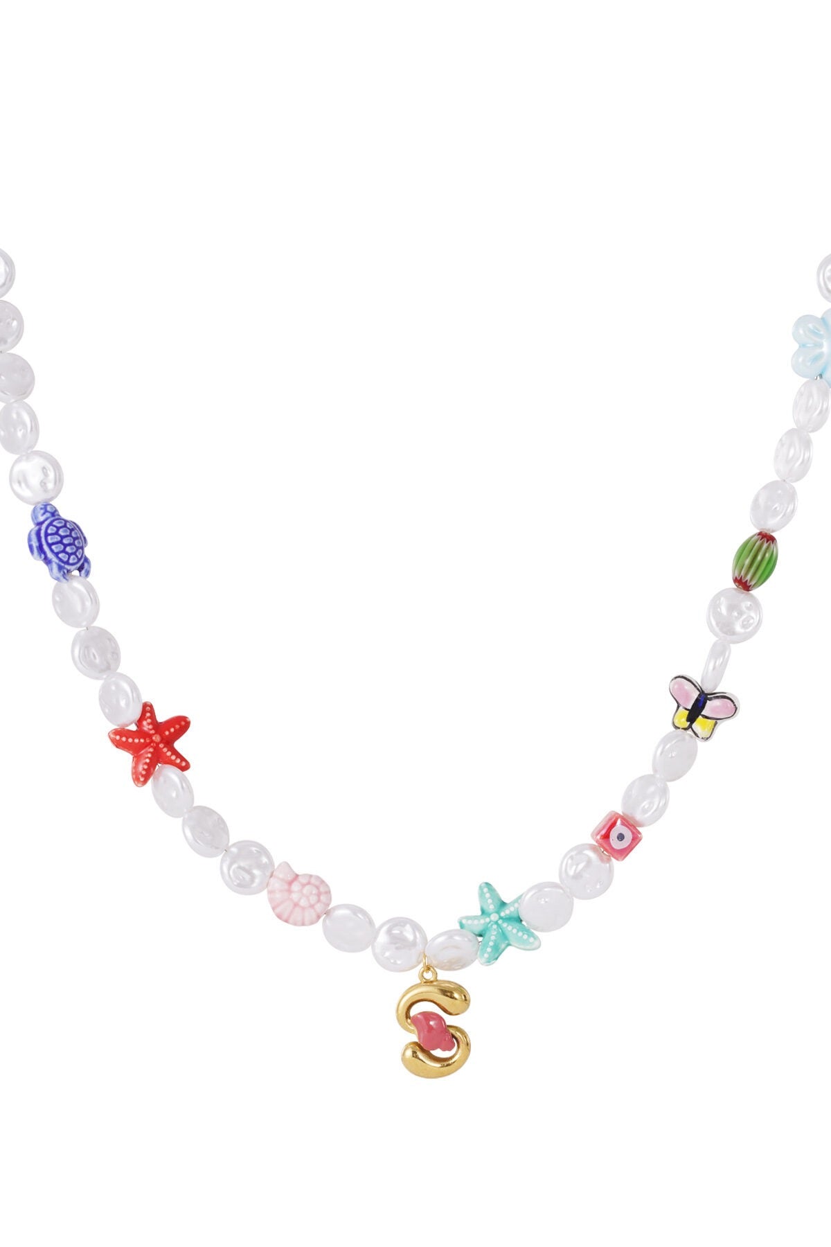 Happy Beads Initial Necklace