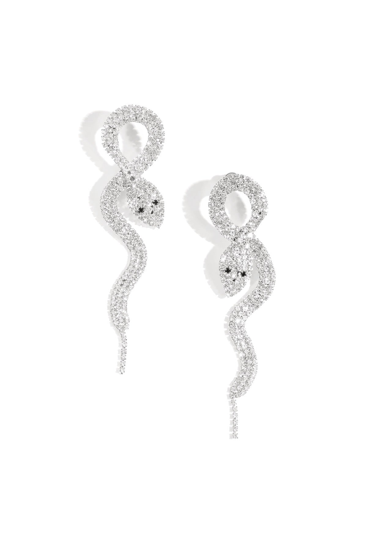 Snake Dangle Earrings with Zircon