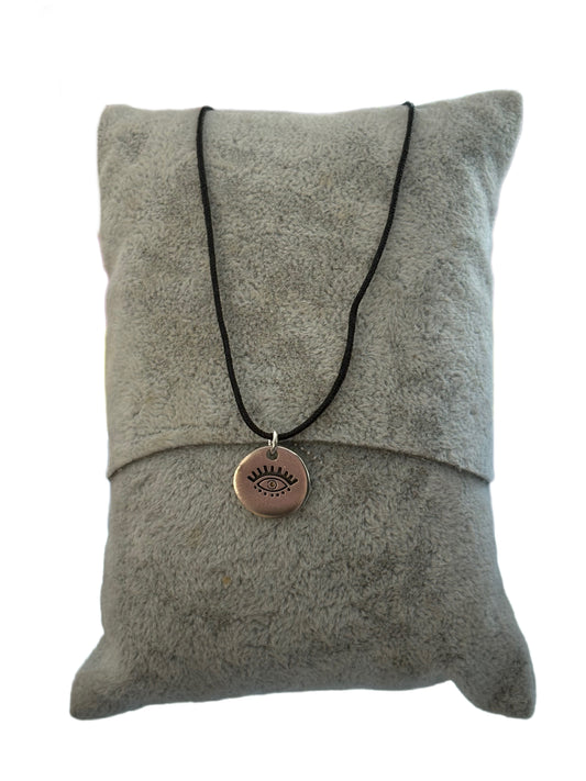 Medium Round Pendant with Engraved Eye by Nektaria Saiti