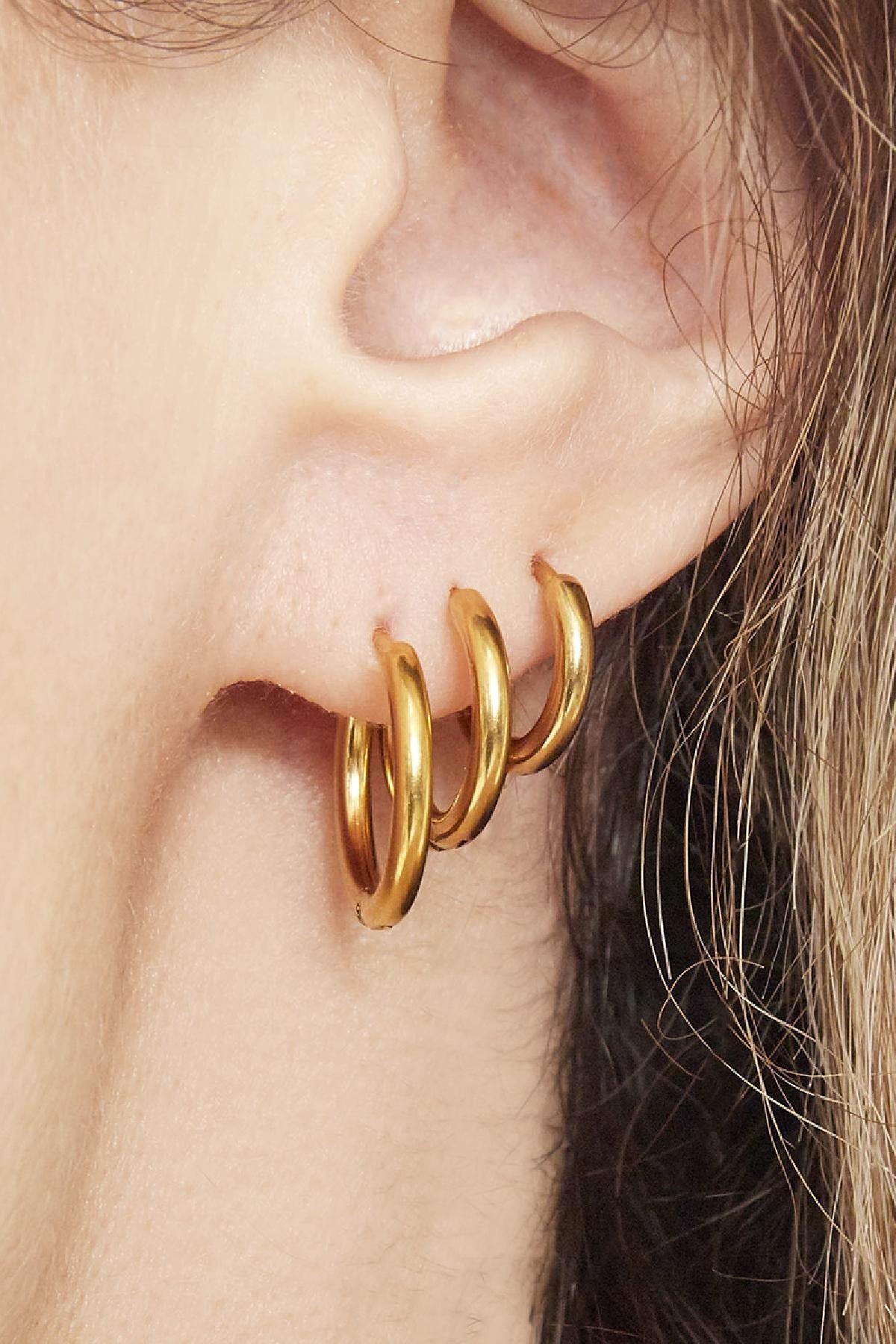 Three little hoops earrings