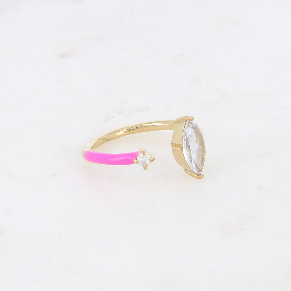 Double stone enamel ring