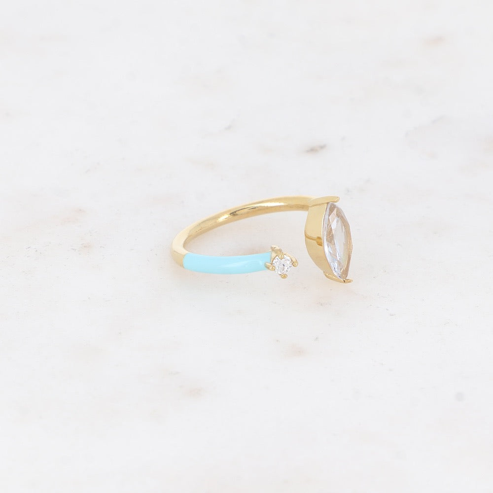 Double stone enamel ring