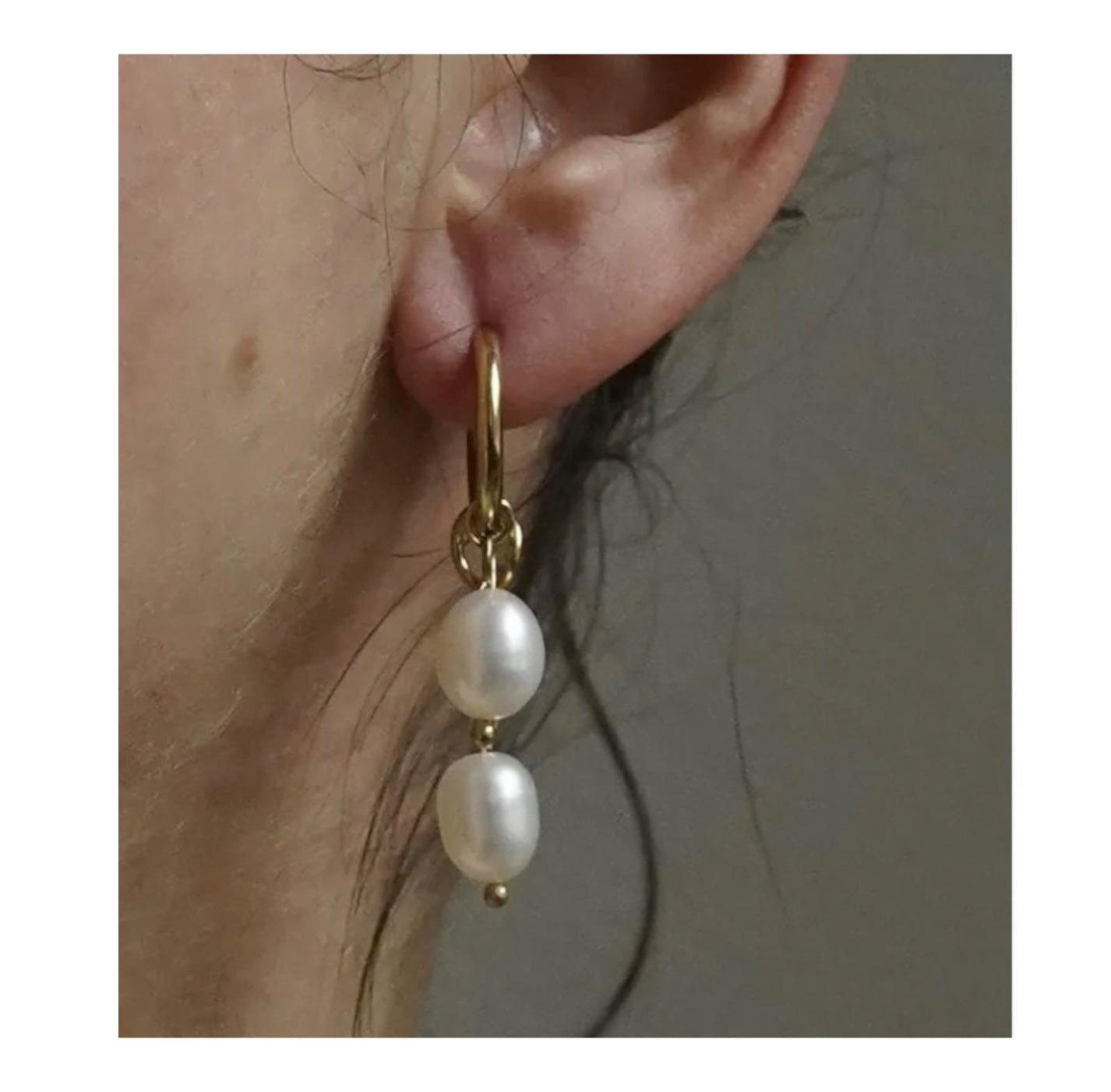 Double pearl earrings