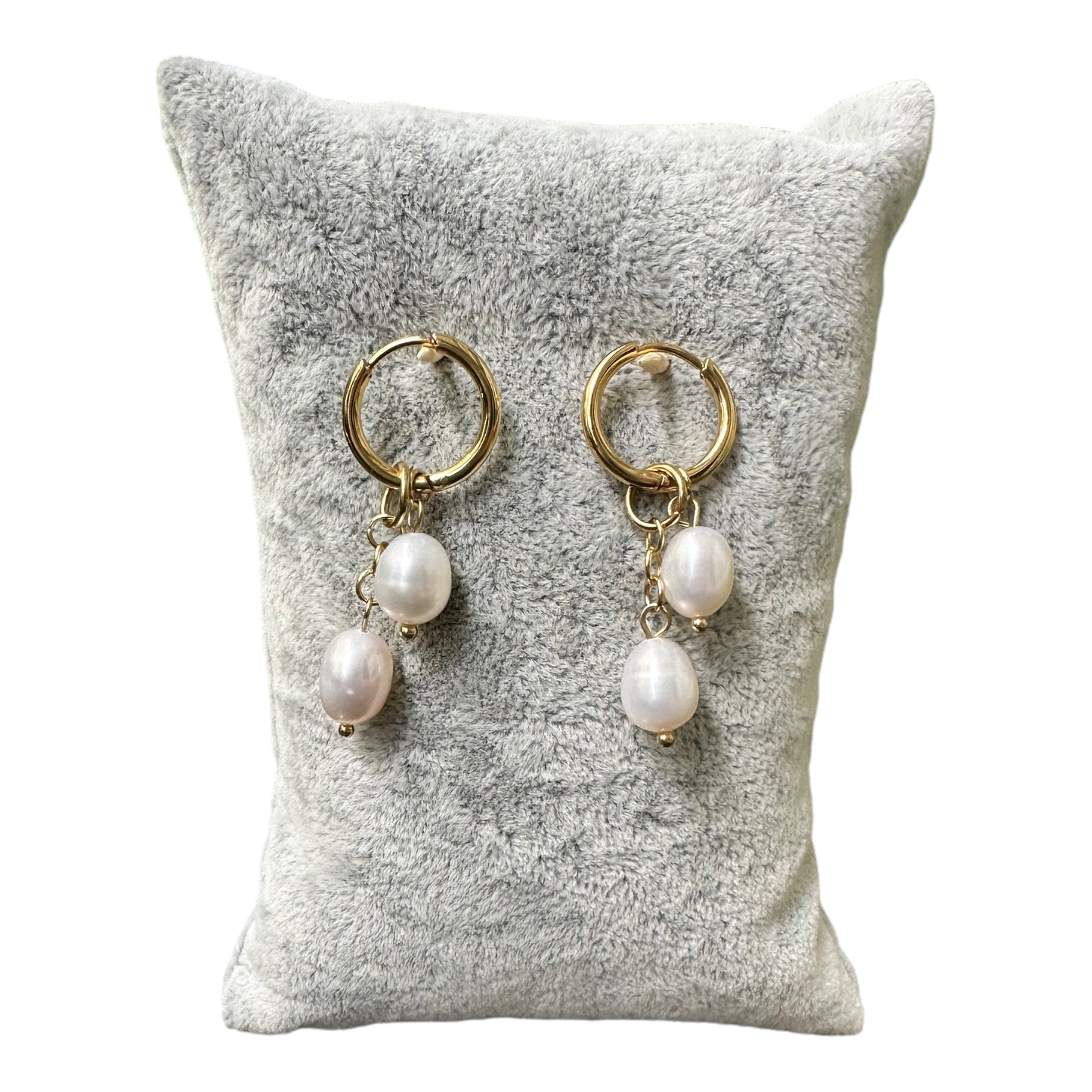 Double pearl earrings