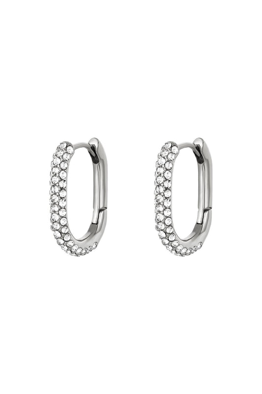 Zircon oval hoops